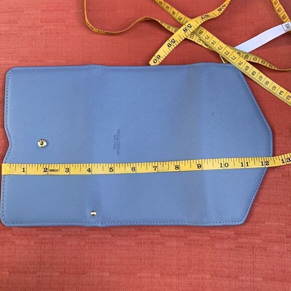 TRAVEL wallet vegan safiano leather snap closure interior zip pocket cardholders - Picture 10 of 12